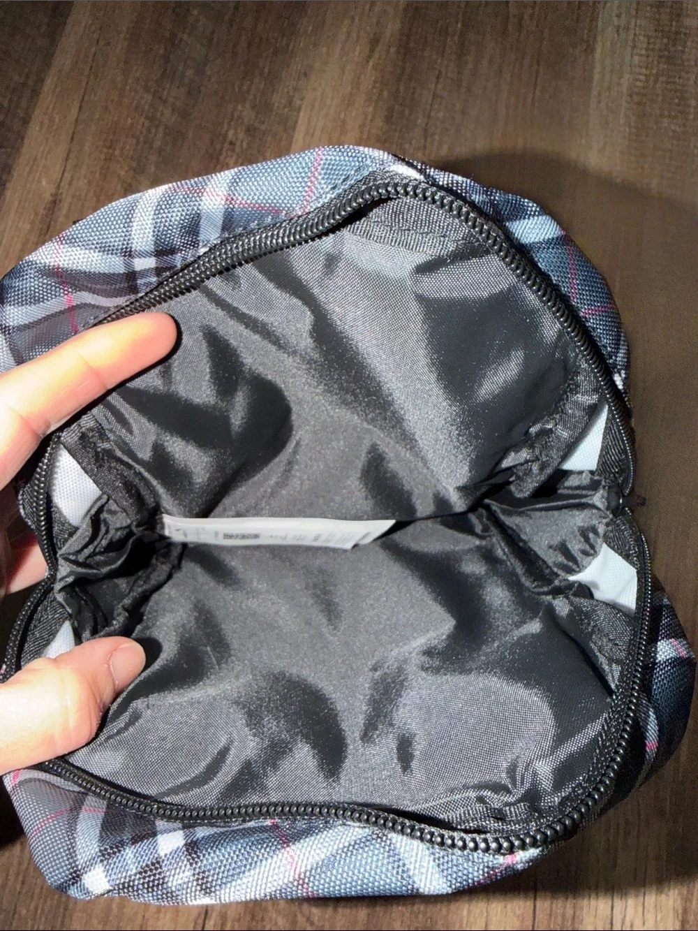 Puma Mens Crossbody Hip Shoulder Bag Black Plaid NWOT